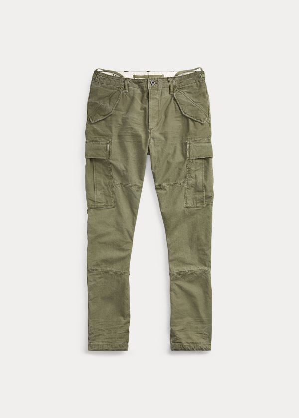 Pantalones Polo Ralph Lauren Hombre Verde Oliva - Classic Tapered Fit Cargo - GXSZE2049